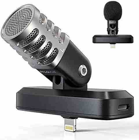 PALOVUE Portable MFi Certified Microphone with Lightning Connector for iPhone iPad, Professional Digital Stereo Cardioid Condenser Mi